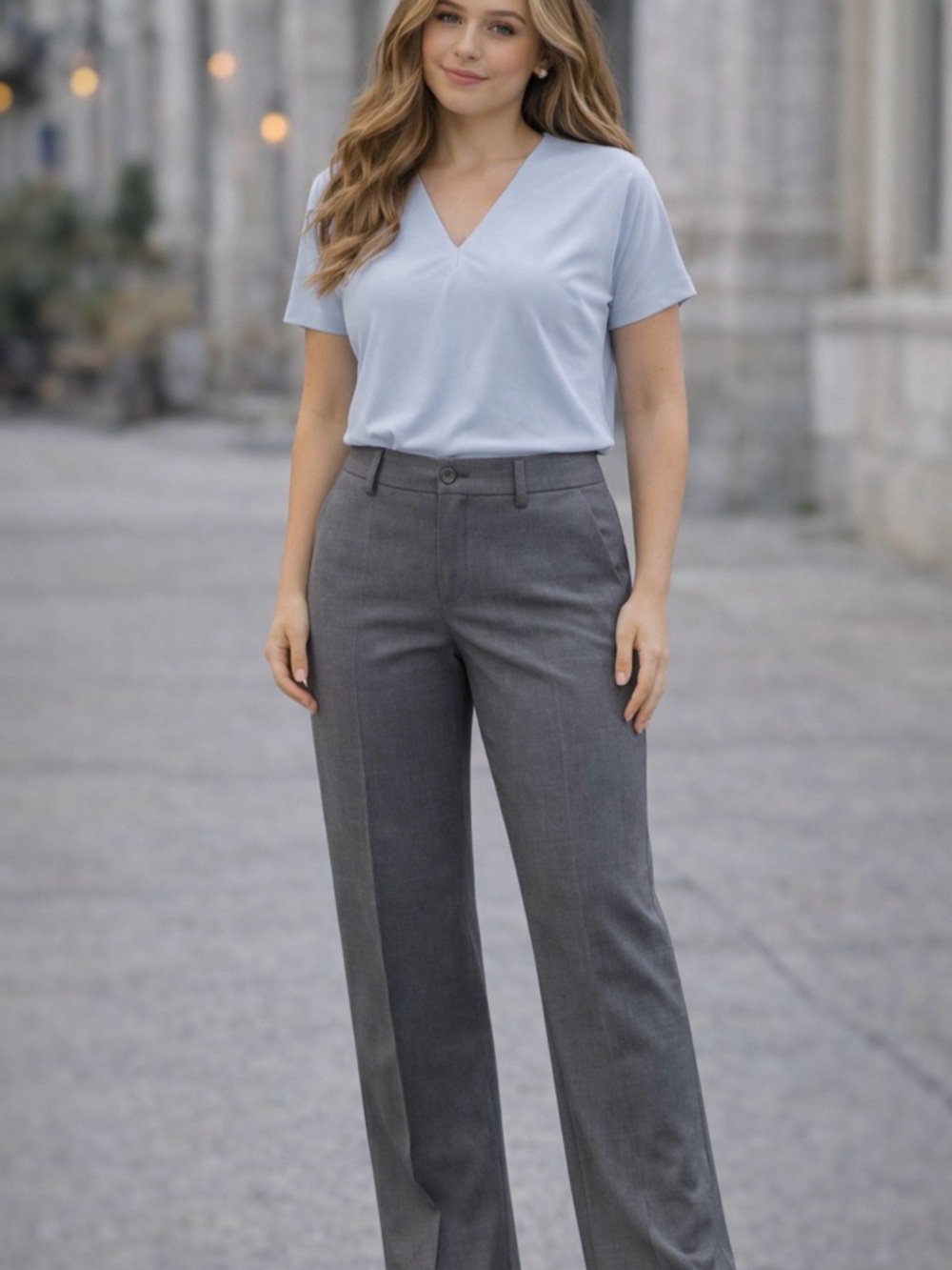 Croft & Barrow Gray Dress Pants Women’s 16W Plus Size Straight Leg Work Trousers